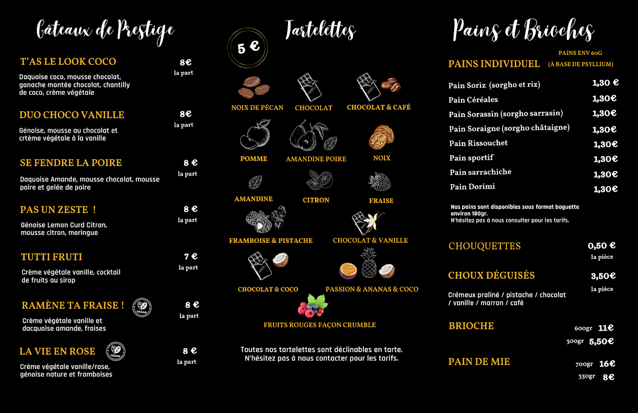 Carte des pâtisseries - Page 2
